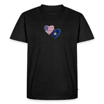 USA American State Of Utah Flag Patriotic 4th Of - Men's Premium Organic T-Shirt - black - Front - Nico (187cm)