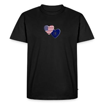 USA American State Of Indiana Flag Patriotic 4th - Men's Premium Organic T-Shirt - black - Front - Nico (187cm)