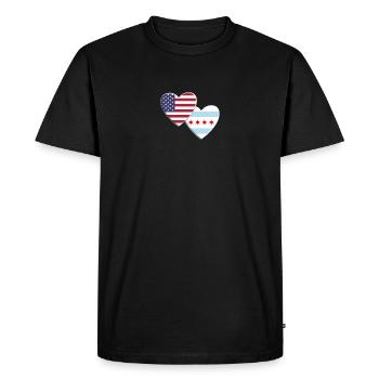 États-Unis Drapeau de la ville américaine de Chicago Fierté patriotique - T-shirt Premium bio Homme - noir - Devant - Nico (187cm)