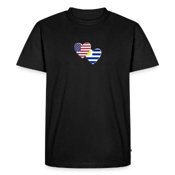 États-Unis Uruguay Américain Drapeau Uruguayen Patriotique - T-shirt Premium bio Homme - noir - Devant - Nico (187cm)
