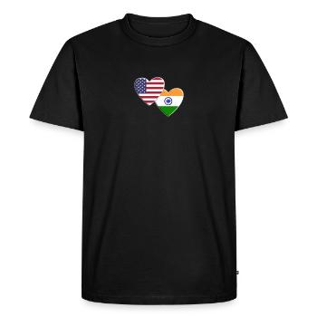 USA American India Indian Flag Patriotic Pride - Men's Premium Organic T-Shirt - black - Front - Nico (187cm)