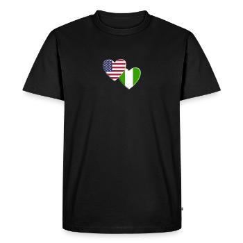 États-Unis Américain Nigeria Nigérian Afrique Drapeau - T-shirt Premium bio Homme - noir - Devant - Nico (187cm)