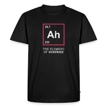 Ah the element of surprise – RED - Men's Premium Organic T-Shirt - black - Front - Nico (187cm)
