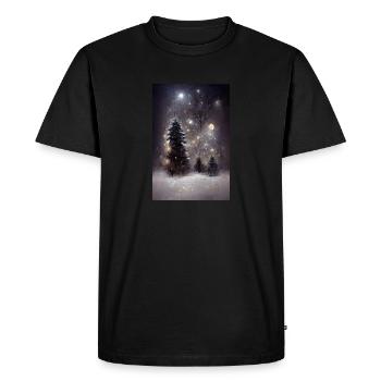 Arbre de Noël peint - T-shirt Premium bio Homme - noir - Devant - Nico (187cm)