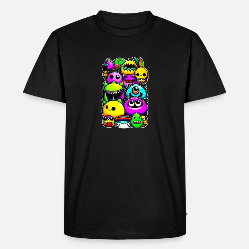 Lustige Monster - Männer Premium Bio T-Shirt - Schwarz