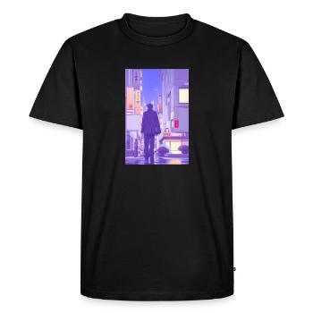 Paysage de Tokyo - T-shirt Premium bio Homme - noir - Devant - Nico (187cm)