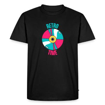 Temps rétro - T-shirt Premium bio Homme - noir - Devant - Nico (187cm)