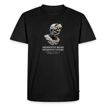 Memento Mori Memento Vivere – Bust Design - Men's Premium Organic T-Shirt - black - Front - Nico (187cm)