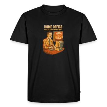 Home Office - Dystopian. - Men's Premium Organic T-Shirt - black - Front - Nico (187cm)
