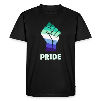 Gay Pride Fist Design for Equality - Men's Premium Organic T-Shirt - black - Front - Nico (187cm)