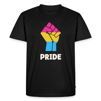 Pansexual Pride Fist Design pour l’égalité - T-shirt Premium bio Homme - noir - Devant - Nico (187cm)