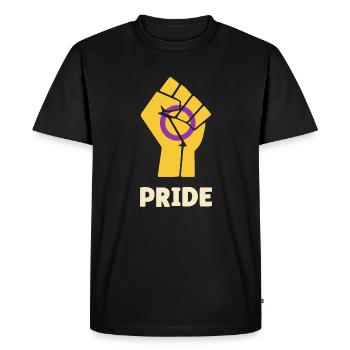 Pride Intersex Pride Fist Design pour l’égalité - T-shirt Premium bio Homme - noir - Devant - Nico (187cm)