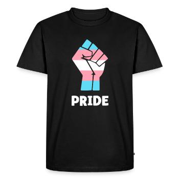 Pride Trans Pride Fist Design pour l’égalité - T-shirt Premium bio Homme - noir - Devant - Nico (187cm)