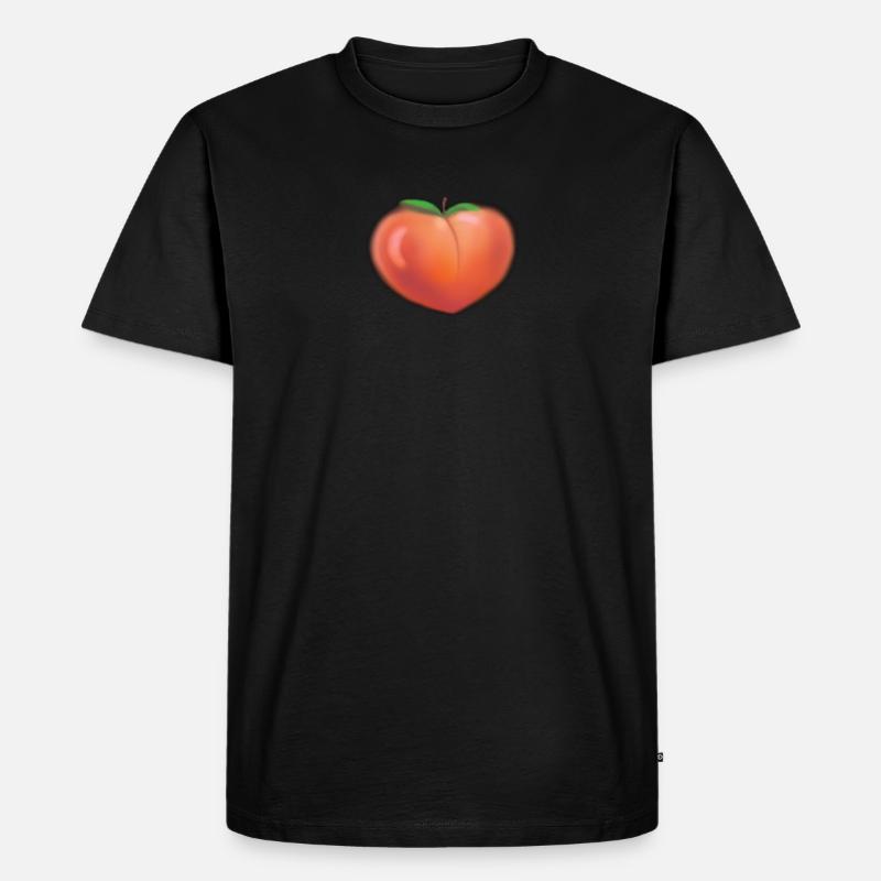 Pfirsich - Männer Premium Bio T-Shirt - Schwarz