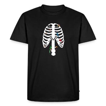 Rib cage Birds Skeleton - Men's Premium Organic T-Shirt - black - Front - Nico (187cm)