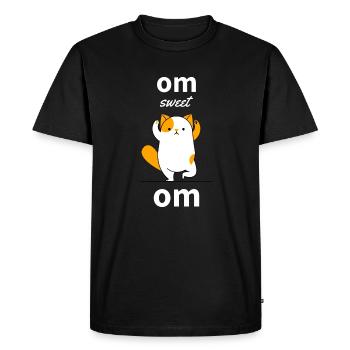 Women's Yoga T-Shirt | Funny Cat Meditation Lady - Men's Premium Organic T-Shirt - black - Front - Nico (187cm)