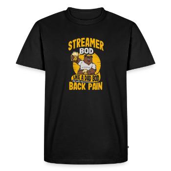 Streamer Bod Like A Dad Bod Content Creator Funny - T-shirt Premium bio Homme - noir - Devant - Nico (187cm)