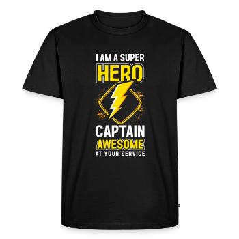 Modèle de héros au quotidien - T-shirt Premium bio Homme - noir - Devant - Nico (187cm)