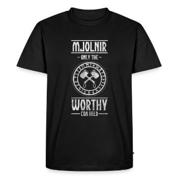 Thor Valhalla Gods German - Men's Premium Organic T-Shirt - black - Front - Nico (187cm)