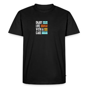 Gâteau - T-shirt Premium bio Homme - noir - Devant - Nico (187cm)