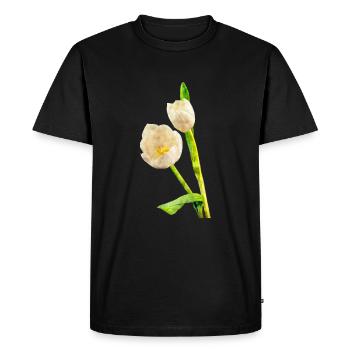 Couleurs d’eau fleurs printemps printemps tulipe - T-shirt Premium bio Homme - noir - Devant - Nico (187cm)
