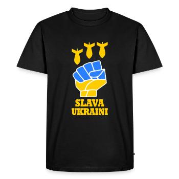 Ukraine - Men's Premium Organic T-Shirt - black - Front - Nico (187cm)