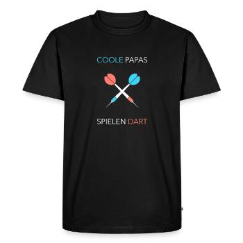 Des papas cool jouant aux fléchettes - T-shirt Premium bio Homme - noir - Devant - Nico (187cm)