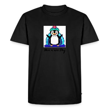 have a nice day penguin - Men's Premium Organic T-Shirt - black - Front - Nico (187cm)