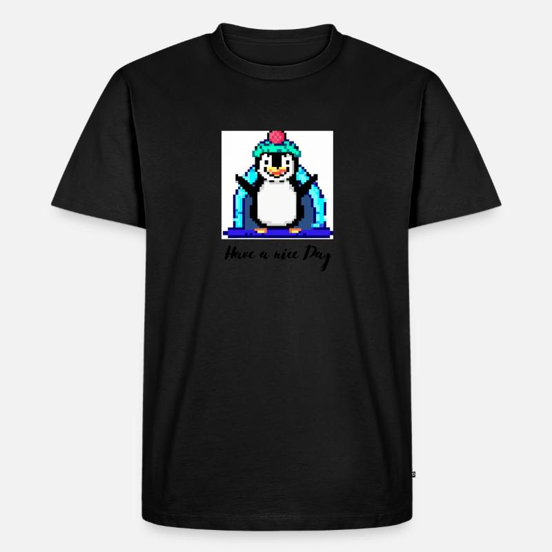 have a nice day pinguin - Männer Premium Bio T-Shirt - Schwarz