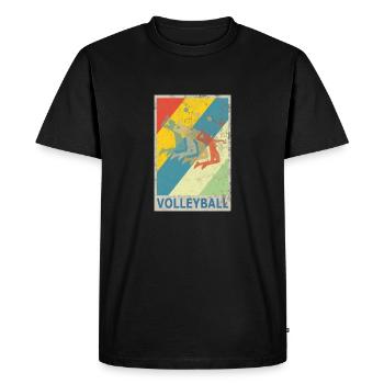 Retro Vintage Style Beach Volleyball Player - Men's Premium Organic T-Shirt - black - Front - Nico (187cm)