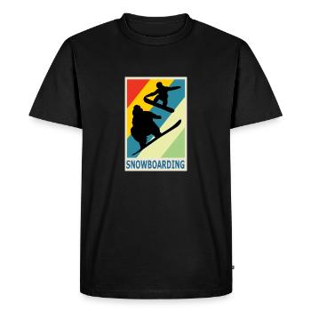 Sport de snowboarder style rétro vintage - T-shirt Premium bio Homme - noir - Devant - Nico (187cm)