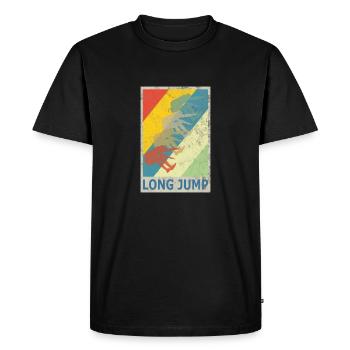 Style rétro vintage saut en longueur saut large - T-shirt Premium bio Homme - noir - Devant - Nico (187cm)