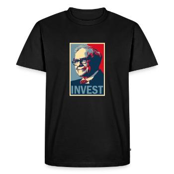 warren buffett invest II buy and hold börse - Männer Premium Bio T-Shirt - Schwarz - Vorne - Nico (187cm)