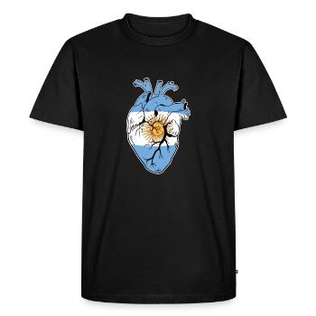 Argentine Flag Soccer Lover Anatomique Coeur Drôle - T-shirt Premium bio Homme - noir - Devant - Nico (187cm)