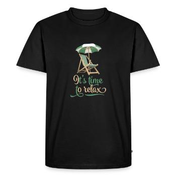 Relax - Men's Premium Organic T-Shirt - black - Front - Nico (187cm)