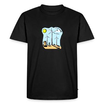 wind turbines - Men's Premium Organic T-Shirt - black - Front - Nico (187cm)
