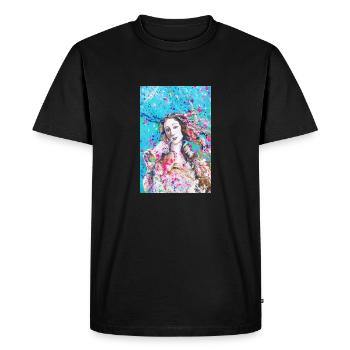 Vénus Botticelli - T-shirt Premium bio Homme - noir - Devant - Nico (187cm)