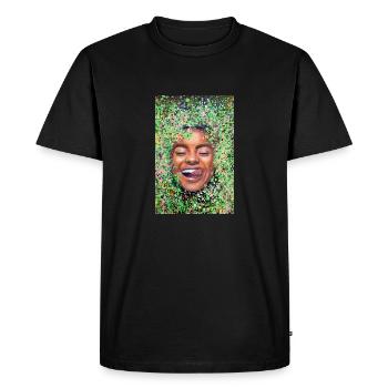 Happy face woman with tongue - Men's Premium Organic T-Shirt - black - Front - Nico (187cm)