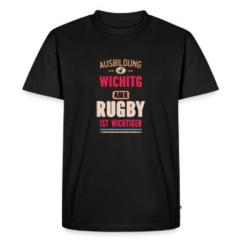 Dictons drôles Design Rugby Sport Cool Dicton - T-shirt Premium bio Homme - noir - Devant - Nico (187cm)