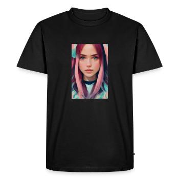 Anime girl - T-shirt Premium bio Homme - noir - Devant - Nico (187cm)