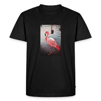 Vintage Flamingo Painting, Birds Lover Gift Ideas - T-shirt Premium bio Homme - noir - Devant - Nico (187cm)