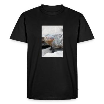 Mangouste à bandes ou Mangouste zébrée - T-shirt Premium bio Homme - noir - Devant - Nico (187cm)