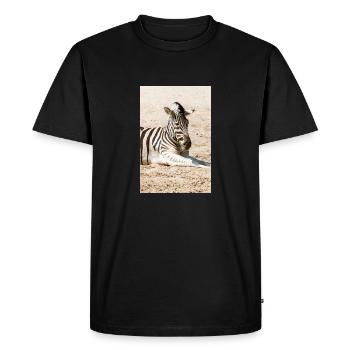 Zebra (in german Zebra or Zebras) Hippotigris - Men's Premium Organic T-Shirt - black - Front - Nico (187cm)