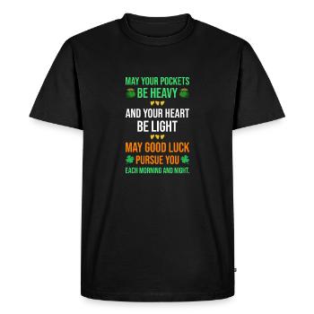 Fête de la Saint-Patrick Dire Irlande Cadeau de bonheur du cœur - T-shirt Premium bio Homme - noir - Devant - Nico (187cm)