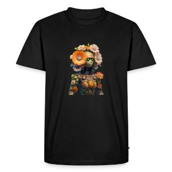 Flower Power Robot - T-shirt Premium bio Homme - noir - Devant - Nico (187cm)