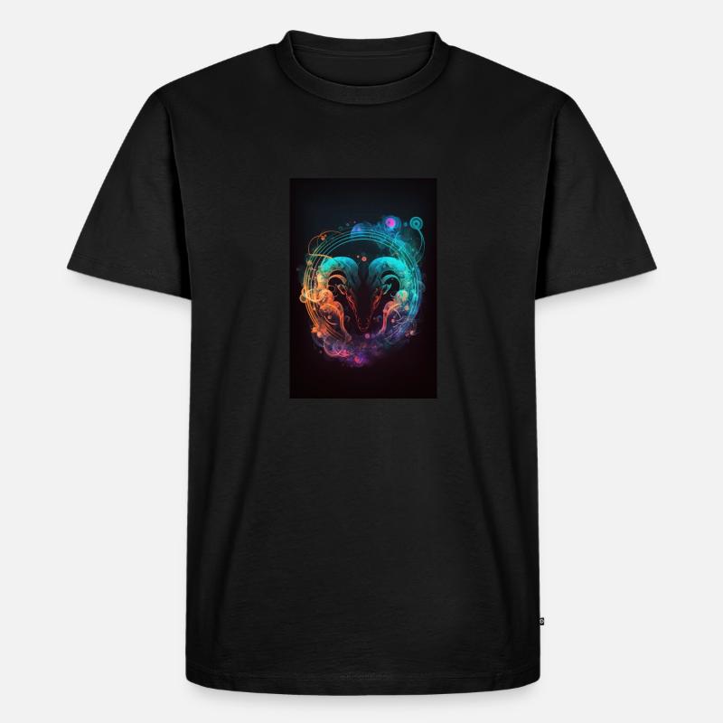 neon widder - Männer Premium Bio T-Shirt - Schwarz