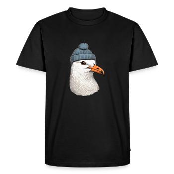 Seafaring Seagull - Men's Premium Organic T-Shirt - black - Front - Nico (187cm)
