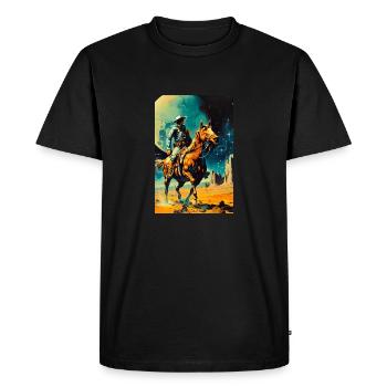 The Space Cowboy - Men's Premium Organic T-Shirt - black - Front - Nico (187cm)