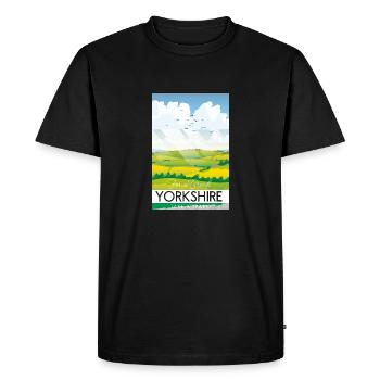 Le Yorkshire fait une pause - T-shirt Premium bio Homme - noir - Devant - Nico (187cm)