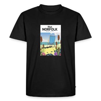 Affiche Norfolk Seaside Travel - T-shirt Premium bio Homme - noir - Devant - Nico (187cm)